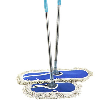 冰禹 尘推平板拖把排拖 蓝白色40cm单个替换布(不含铁架) 办公室家政工厂车间商场保洁吸水去污可拆卸(1个装)BY-6381 