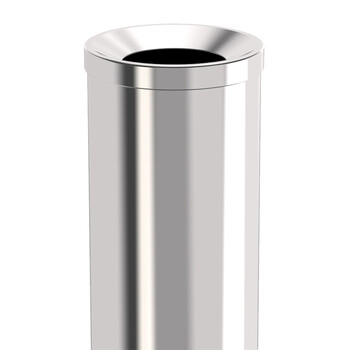 科力邦（Kelibang） 不锈钢垃圾桶25*61cm 直投圆桶户外商场酒店宾馆圆形垃圾箱斜投港式桶立式果皮箱 KB1027 本色