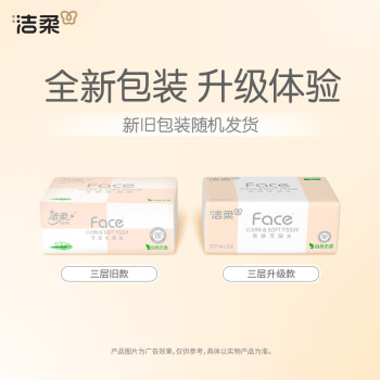洁柔抽纸 粉Face3层柔韧100抽*27包100%原生木浆面巾纸 可湿水 整箱