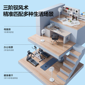 格力（GREE）【格力造-品质推荐】大风量落地扇家用电风扇摇头轻音柔风电扇科技风节能宿舍风扇 FD-40X77Bh5