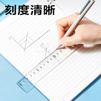 得力（deli）透明20cm学生直尺 高考中考考试绘图制图波浪边尺子  单个装开学文具