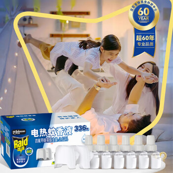 雷达（Raid）电热蚊香液336晚6瓶无线加热器2个无香型驱蚊用品电蚊香液