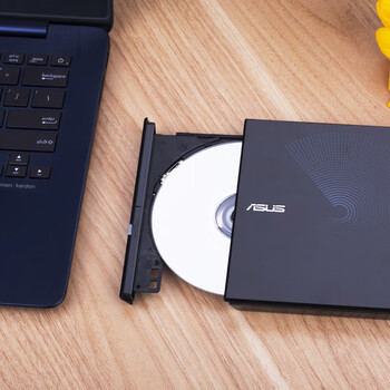 华硕8倍速 USB2.0 外置移动DVD光驱 黑色 无刻录功能 (兼容Win7、Win10和苹果 操作系统/SDR-08B1-U)