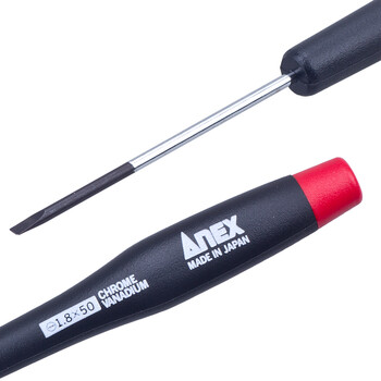 安力士牌（ANEX）进口精密螺丝刀 No.3450 一字起子 模型螺丝刀 1.8X50mm 一字