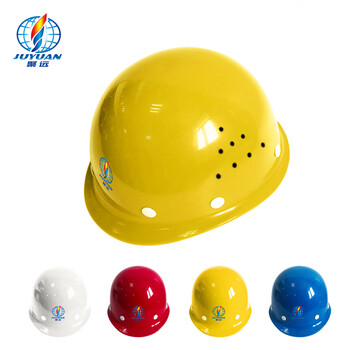 聚远 JUYUAN 红色玻璃钢透气款 管理人员安全帽 5顶起售 (如需定制下单前需联系客服)