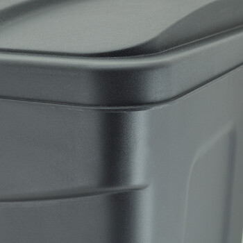 兰诗（LAUTEE）MJ18001 户外脚踏带盖垃圾桶 酒店宾馆商场翻盖果皮箱 30升黑色