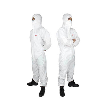 3M 白色带帽连体防护服 防核辐射颗粒及液体有限喷溅 新型材料柔软舒适  XL码  20件装  4545
