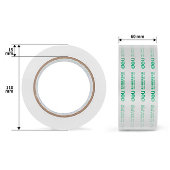 得力（deli）仓库打包胶带 透明封箱胶带 60mmX100y 91.4m/卷 6卷/筒【30325】