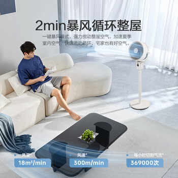 艾美特（AIRMATE）【360°循环】空气循环扇电风扇家用大风量电扇台式落地扇小风扇语音智能轻音换气风扇 FA18-SRD161