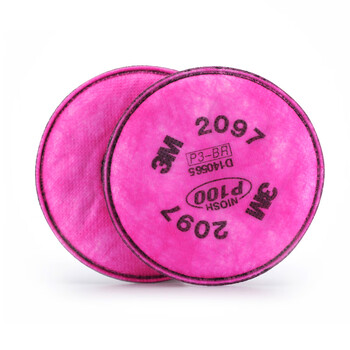 3M 2097CN P100级防护有机蒸气PM2.5滤棉 粉色 标准 2片/包 定做