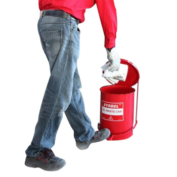 西斯贝尔 WA8109500 垃圾桶高51直径41防火垃圾桶OSHA规范UL标准红色 1个装