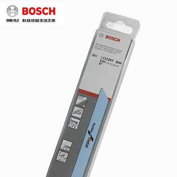 博世（BOSCH）原装往复锯条切割片伐木工锯片金属木材锯条S1122EF(1支装)金属切割柔韧型长度225mm