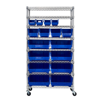 川井（WELLAND）工具架 可定制八层可移动工具推车 镀铬零配件货架  90*35*190cm