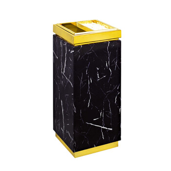 南 GPX-7B02 金盖座地南方烟灰桶 垃圾桶公用垃圾箱果皮桶 镜金 内桶容量16升