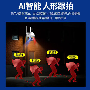 霸天安高清摄像头监控室外无线wifi家庭4g监控器家用手机远程360度无死角带夜视全景语音旋转户外 【WIFI基础版】300W单镜头+64G