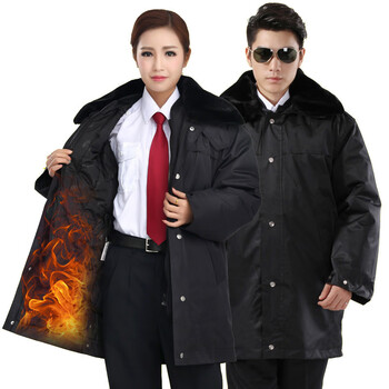 安美尚（ams）保安大衣棉服冬季多功能防寒服大衣棉衣物业保安工作服冬装棉袄 165# 定做