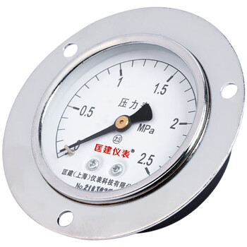 匡建仪表（CONJANT）Y-60ZT压力表轴向带边 水压油压液压表 高精度压力表 M14*1.5螺纹 0-2.5MPa