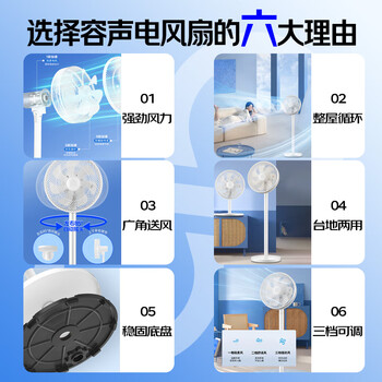 容声（RONGSHENG）电风扇家用落地扇交流定频电风扇轻音风扇立式台地两用大风量节能摇头风扇低噪风扇RS-FX2401AH