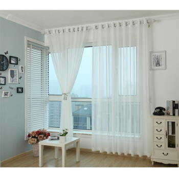 亚麻纯色竖条纱帘定做成品卧室客厅飘窗窗帘窗纱物价