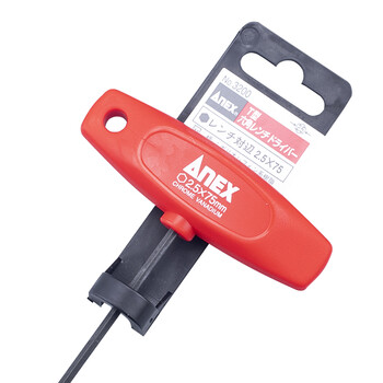 安力士牌（ANEX）进口T柄公制内六角扳手NO.3200 T型平头扳手 2.5x75mm
