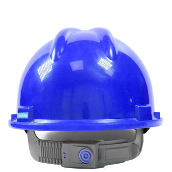 华信 ABS 小金刚V型带透气孔安全帽 一指键 蓝色 1顶