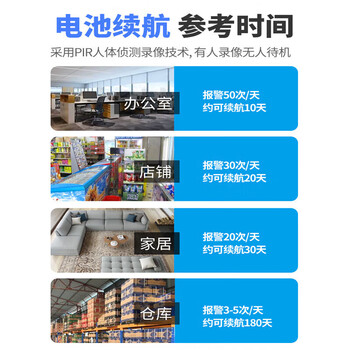 镭威视楼道门口4g终身免流量摄像头免插电充池监控器360度无死角带夜视全景无需网络线手机远程室外家用