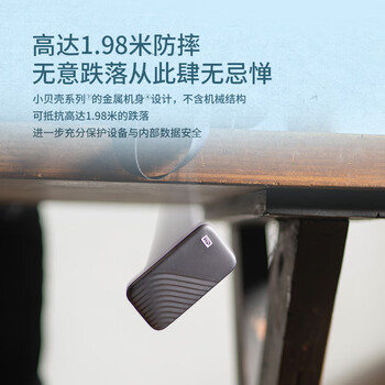 西部数据(WD)1TB NVMe 移动固态硬盘（PSSD）My Passport随行SSD type-c接口 1050MB/s 手机直连笔记本两用