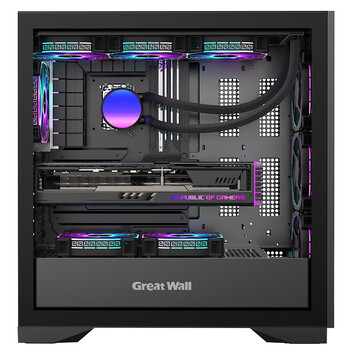 长城（Great Wall）冰霜X7黑色电脑机箱（背插主板/磁吸金属面板/0.75mm厚五金/四面便拆装/360水冷位/9风扇位/5090）