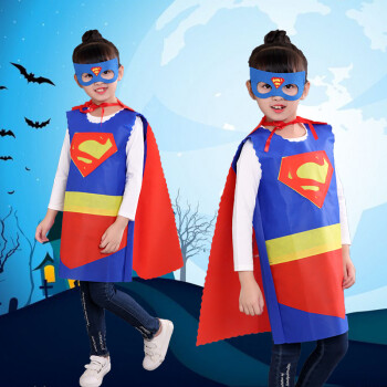 手工diy演出服儿童超人服装男/女童幼儿园环保时装成品 衣服 披风
