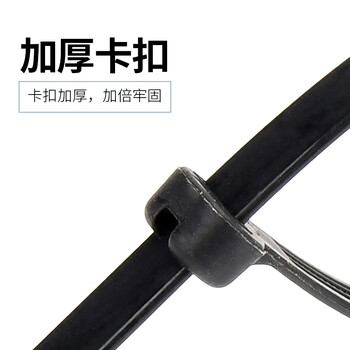 飞尔（FLYER）船用扎带 金属嵌片钢牙扎带 钢扣塑料扎带【黑色 10×600mm 100根/包】