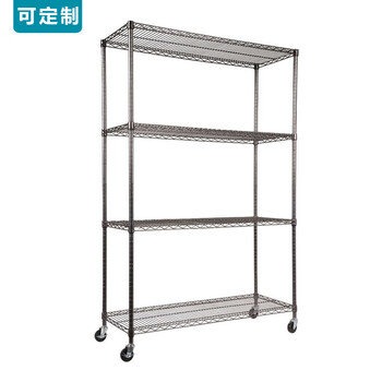 川井（WELLAND）四层储物架 展示架 收纳架 货架 仓储置物架 工业线网货架 落地收纳架 25mm管径105*45*150cm