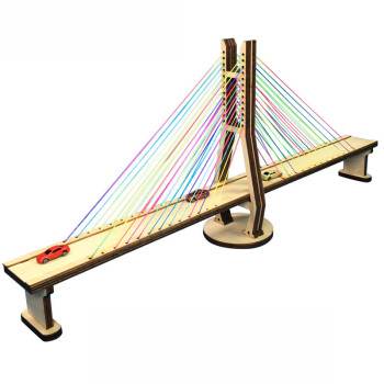 手工拼装桥梁模型仿古单孔桥互动教学兴趣培养现代玩具套 单塔斜拉桥