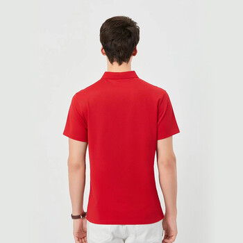 者也 夏季凉感简约polo衫弹力棉T恤广告文化衫短袖可定制logo印字 KMDK003款红色 L码 