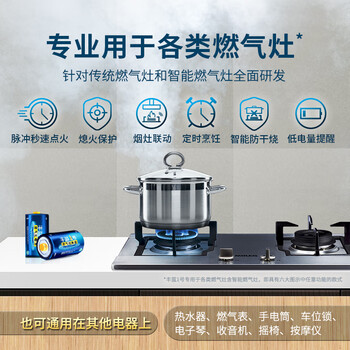 丰蓝1号小黄帽 燃气灶电池 大号1号电池2粒装 适用于热水器/燃气灶/热水器/收音机/手电筒等 R20P