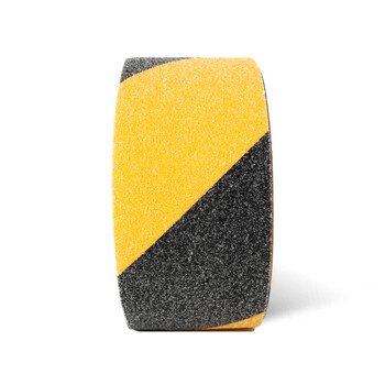 谋福 CNMF 9050   地面磨砂防滑胶带 警示胶带 耐磨楼梯台阶防滑条胶带 磨砂地贴 （黑黄色 15米长*5厘米宽）