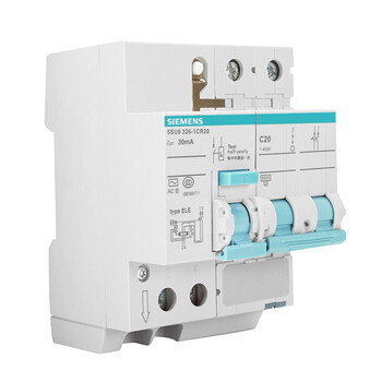 西门子(SIEMENS)空气开关 漏电保护断路器2P 20A 带漏保5SU93261CR20