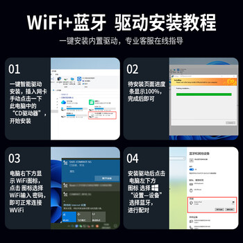 COMFAST AX900 WiFi6免驱动USB无线网卡台式机专用 双频5G蓝牙5.3 无线蓝牙二合一 笔记本外置WiFi接收器