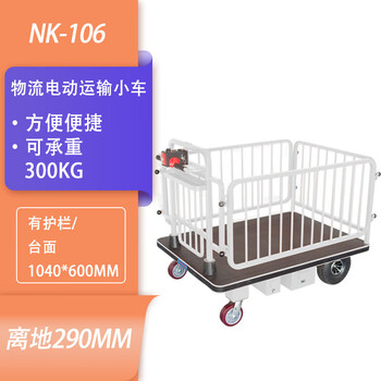 南捷（NENKEEN）电动手推车 NK-106 银库银行用车 物流工地运输四轮电动推车 带护栏 白色