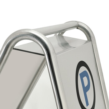 兰诗（LAUTEE）B-01 不锈钢停车牌指示牌 酒店商场银行A字牌泊车告示牌 小心地滑加重款