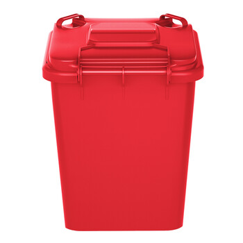 舒蔻（Supercloud）大号塑料分类垃圾桶小区环卫户外带盖加厚垃圾桶可定制图案30L加厚红色分类有害垃圾