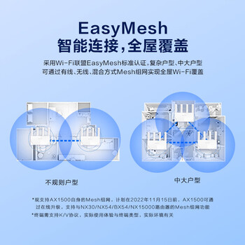 H3C 新华三 AX1500 路由器千兆无线WiFi6 高速路由1500M穿墙家用5G双频Mesh立式造型电竞游戏加速