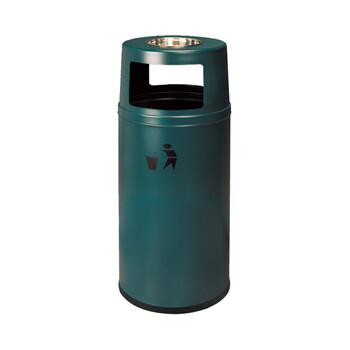 南 GPX-110D 南方港式垃圾桶 烟灰桶垃圾筒户外公用不锈钢垃圾箱果皮桶 墨绿色 内桶容量33升