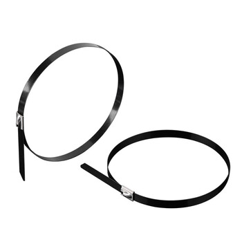 飞尔（FLYER）不锈钢扎带 金属钢带 束线带 电缆扎丝 黑色 100根/包【4.6×800MM】