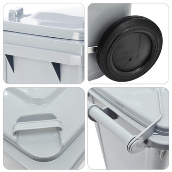 超宝（CHAOBAO）B-003 环卫酒店物业大号带盖垃圾桶 120L灰色