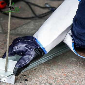 大杨136特A级头层牛皮电焊手套 1双 长款 长皮帆布颈耐高温隔热阻燃焊工劳保手套 定制