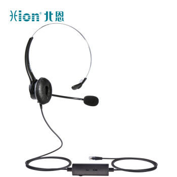 北恩（HION）FOR600 头戴式单耳话务员耳机/电话耳麦/呼叫中心客服/坐席电销耳麦-直连水晶头+调音量+闭音