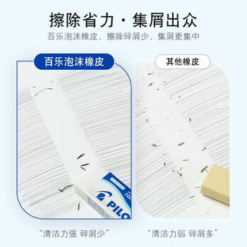 百乐（PILOT）泡沫橡皮/干净/学生办公超净橡皮擦 聚屑易擦ER-FN6 小号