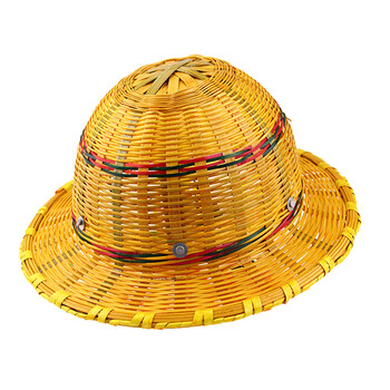 劳保佳 安全帽 竹帽子 夏季建筑施工防砸竹编帽 工人防晒透气劳保帽 大沿不加钢拉扣