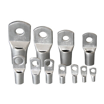 天旭 SC系列50平方窥口铜鼻子压线鼻接线端子紫铜镀锡铜线耳冷压裸端子铜线接头插针SC50-8 100只/包  1包