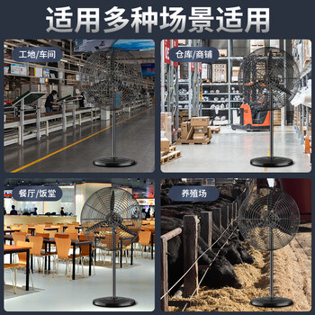 钻石牌工业风扇大风力电风扇牛角扇大功率工业大风扇工厂车间商用立式落地扇吹除甲醛FS-75